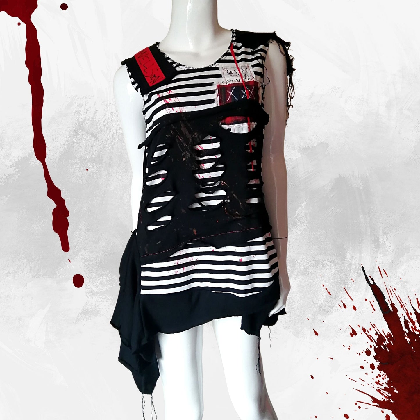 Tokyo Punk Fashion   Handmade Sleeveless  Pullover Dress