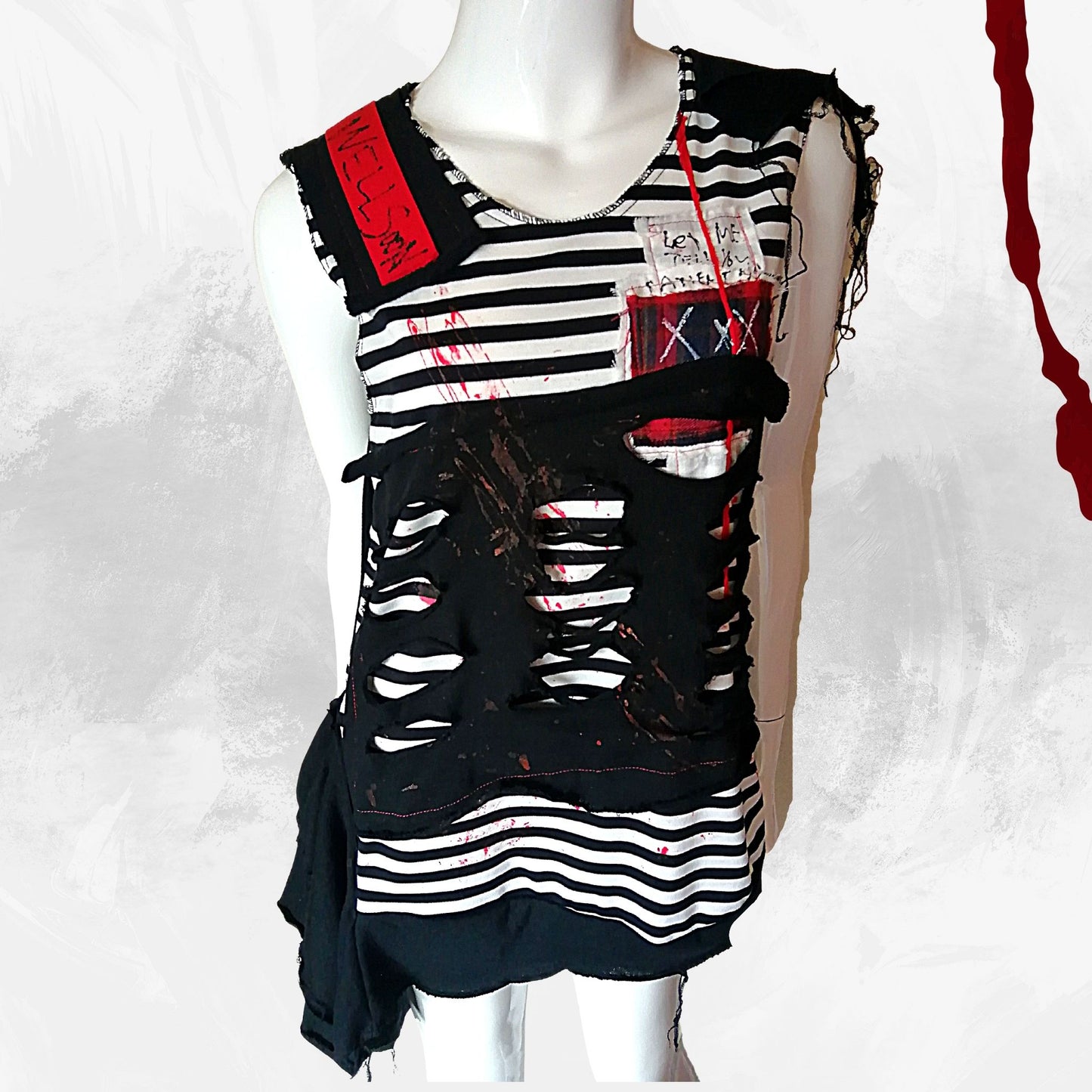 Tokyo Punk Fashion   Handmade Sleeveless  Pullover Dress