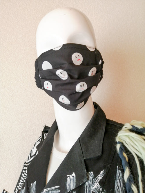 Ghost Faces Design Black Fashion Mask Handmade