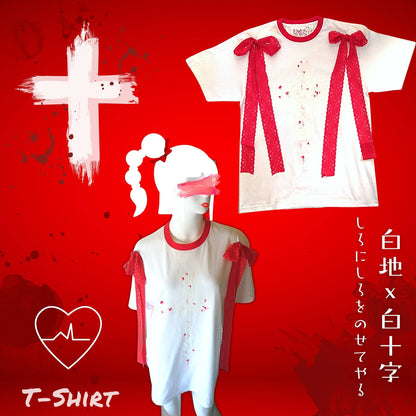Weißes Kreuz Farbe Yamikawaii Harajuku Modekrankheit T-Shirt