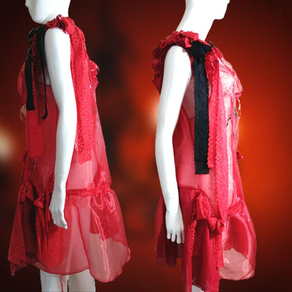 Durchsichtiges rotes Kleid